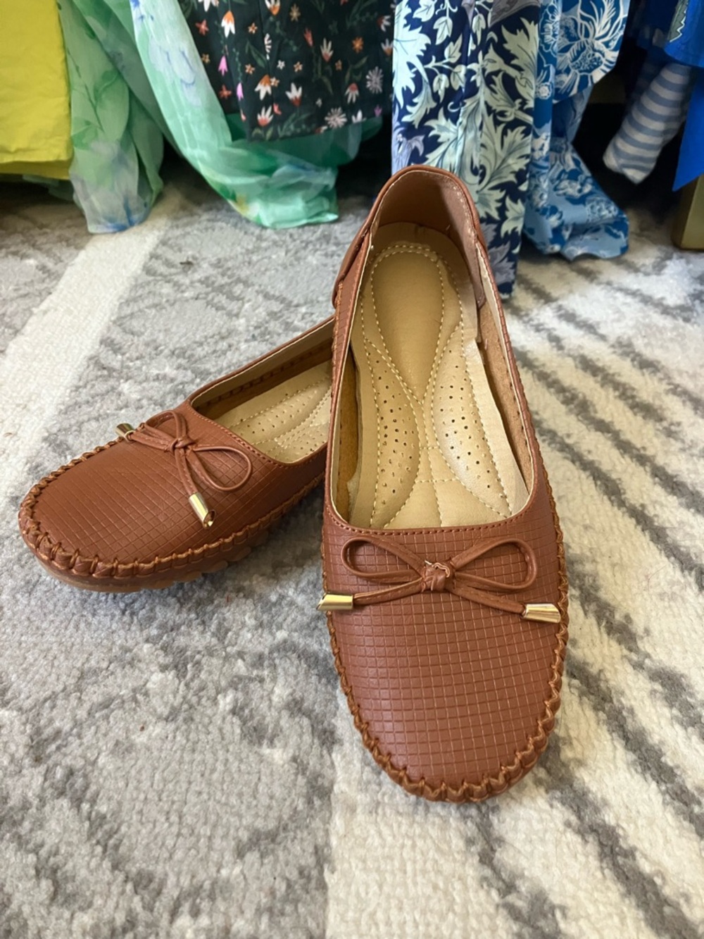 NWOT Cognac Brown Loafers Size 36/US 6